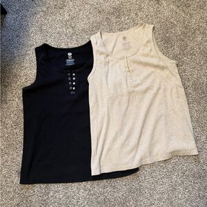 Black and Cream Nursing Tank Tops